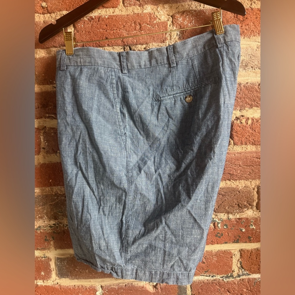 Casual Blue Chambray Shorts